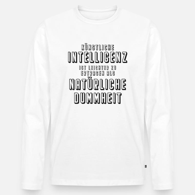 Künstliche Intelligenz Computer System Informatik - Männer Premium Bio Langarmshirt - Weiß