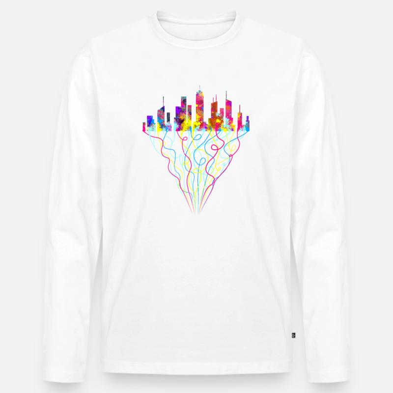 Konzentration - Angst - Männer Premium Bio Langarmshirt - Weiß