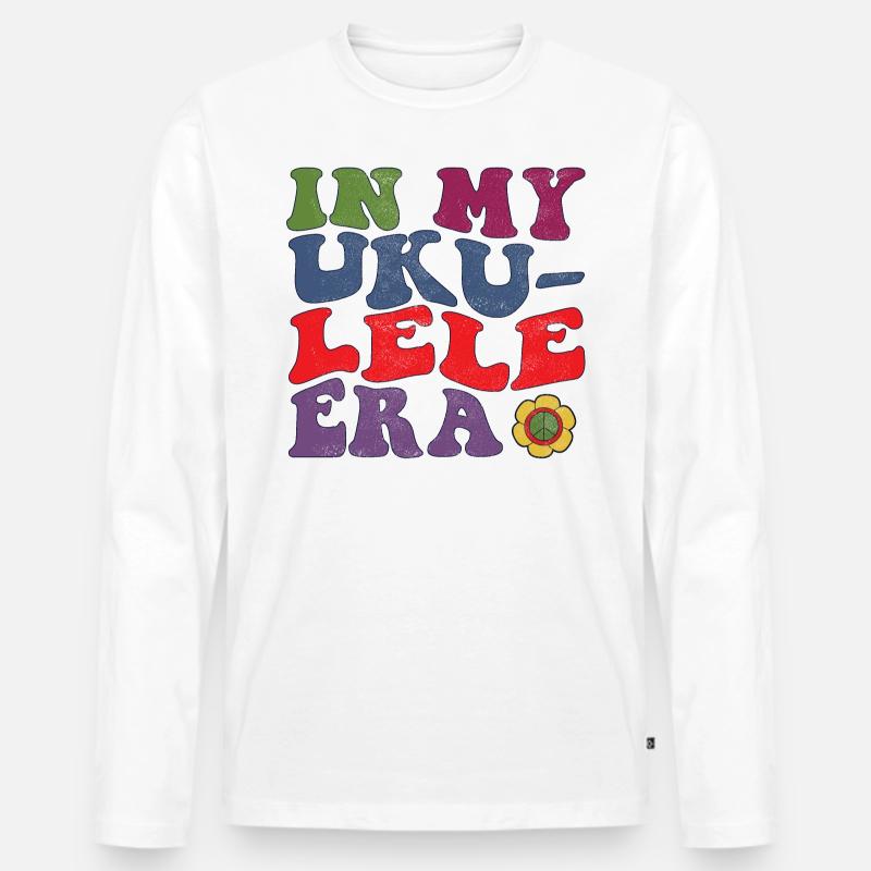 In my Ukulele Era - Männer Premium Bio Langarmshirt - Weiß