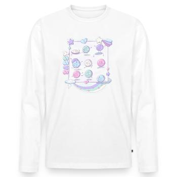 Cute sassy love hearts in kawaii style - Men's Premium Organic Long Sleeve Shirt - white - Front - Nico (187cm)