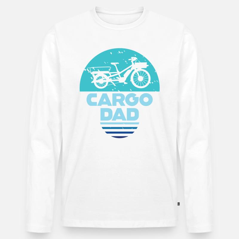 Cargo Dad Lastenrad Cargobike - Männer Premium Bio Langarmshirt - Weiß