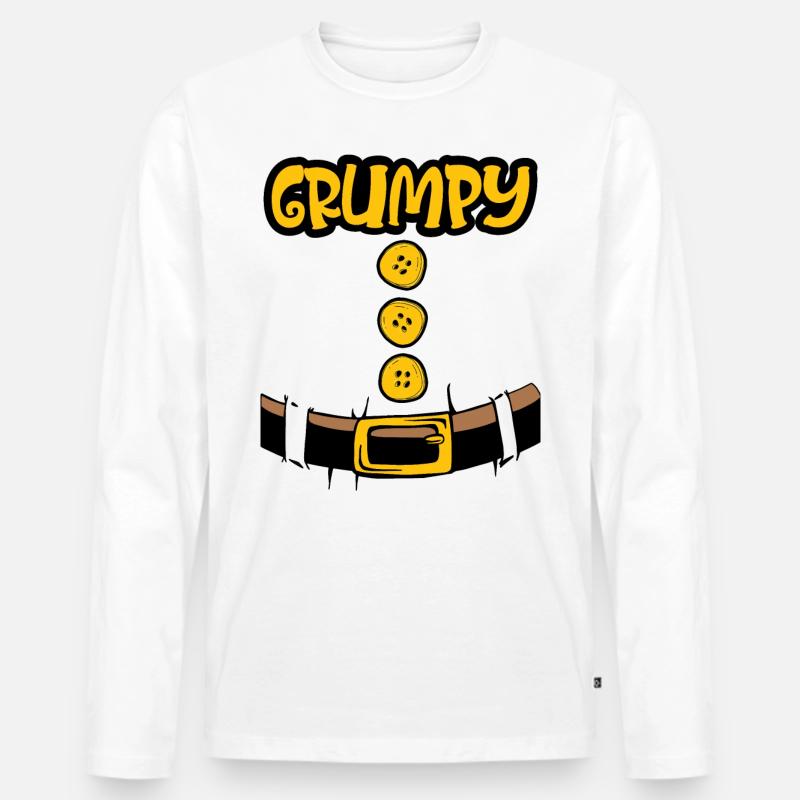 Grumpy Zwerg Halloween Kostüme - Männer Premium Bio Langarmshirt - Weiß