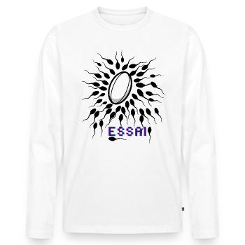 Essai - T-shirt manches longues Premium bio Homme - blanc - Devant - Nico (187cm)