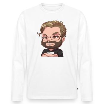 Annoyed Manny - Men's Premium Organic Long Sleeve Shirt - white - Front - Nico (187cm)