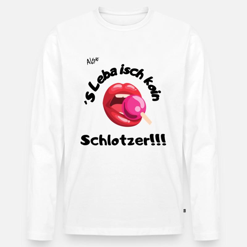 Koin Schlotzer - Männer Premium Bio Langarmshirt - Weiß