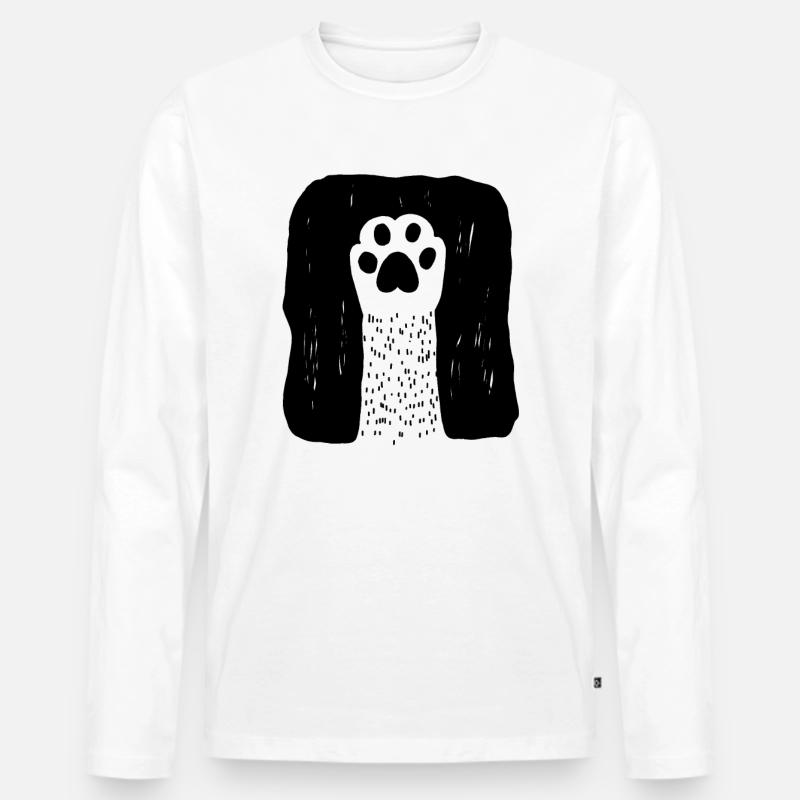 Süße Katzenpfote - Männer Premium Bio Langarmshirt - Weiß