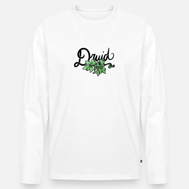 Druide - Männer Premium Bio Langarmshirt - Weiß