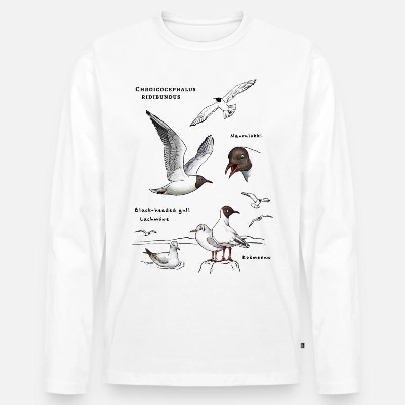 Lachmöwen - Männer Premium Bio Langarmshirt - Weiß