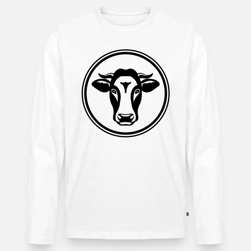 kuh kreis - Männer Premium Bio Langarmshirt - Weiß