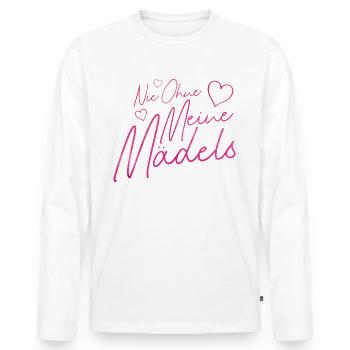nie ohne meine mädels herz pink - Männer Premium Bio Langarmshirt - Weiß - Vorne - Nico (187cm)