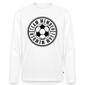 team football circle logo - Men's Premium Organic Long Sleeve Shirt - white - Front - Nico (187cm)