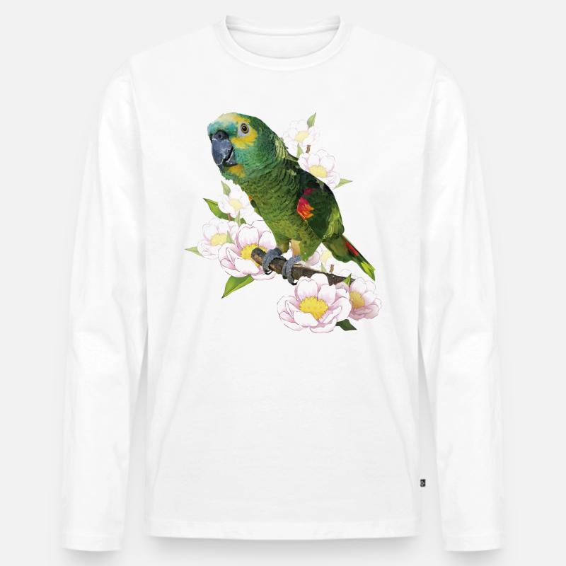 Die Blaustirnamazone - Männer Premium Bio Langarmshirt - Weiß