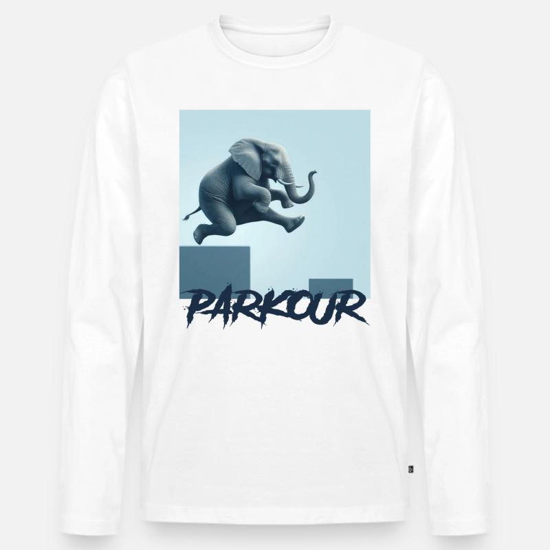 Parkour - Männer Premium Bio Langarmshirt - Weiß
