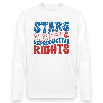 Stars Stripes and Reproductive Rights 4th Of July - Männer Premium Bio Langarmshirt - Weiß - Vorne - Nico (187cm)
