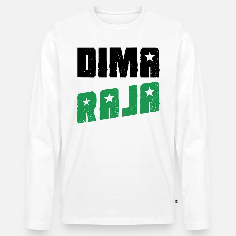 Dima Raja - Männer Premium Bio Langarmshirt - Weiß