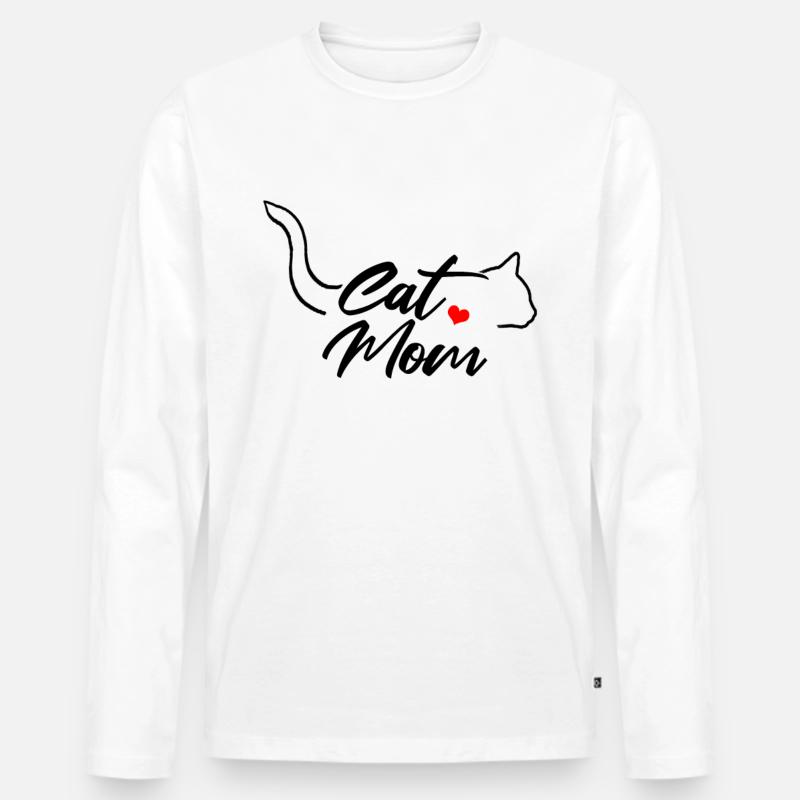 Die Katzenmutter Miezekatze Katze - Männer Premium Bio Langarmshirt - Weiß