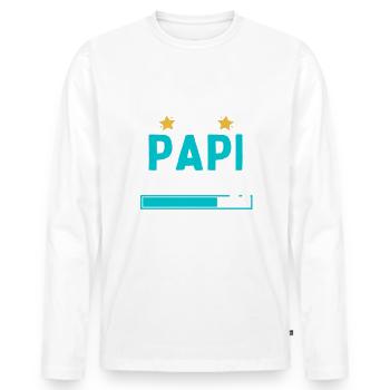 Je encore Être Papi en 2025 Cadeau Futur Papy - T-shirt manches longues Premium bio Homme - blanc - Devant - Nico (187cm)