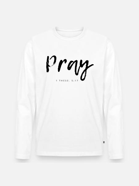 prier - T-shirt manches longues Premium bio Homme - blanc
