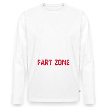 Si vous pouvez lire ceci, vous êtes dans la zone de pet drôle - T-shirt manches longues Premium bio Homme - blanc - Devant - Nico (187cm)