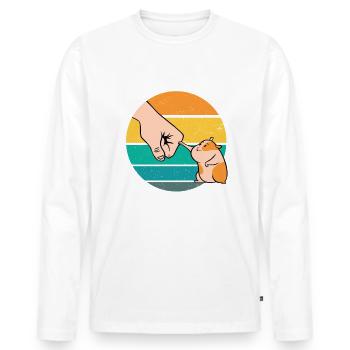 Best Hamster Dad Ever Funny Hamster Owner Gift - Men's Premium Organic Long Sleeve Shirt - white - Front - Nico (187cm)
