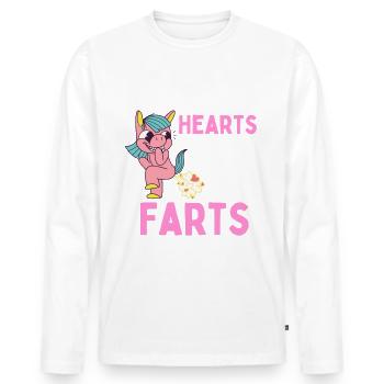 Voler des cœurs et dynamitage Farts Kids Unicorn - T-shirt manches longues Premium bio Homme - blanc - Devant - Nico (187cm)