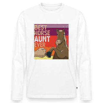 Best Horse Aunt Ever Funny Vintage Horse Lover - Men's Premium Organic Long Sleeve Shirt - white - Front - Nico (187cm)