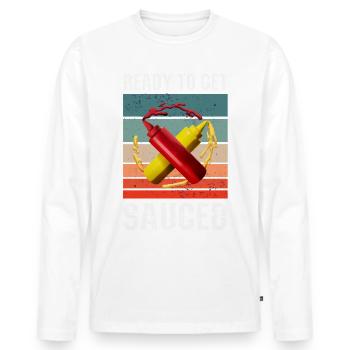 Ready to get sauced - Men's Premium Organic Long Sleeve Shirt - white - Front - Nico (187cm)