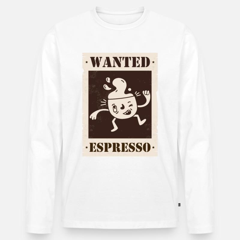 Gesucht Espresso - Männer Premium Bio Langarmshirt - undefined