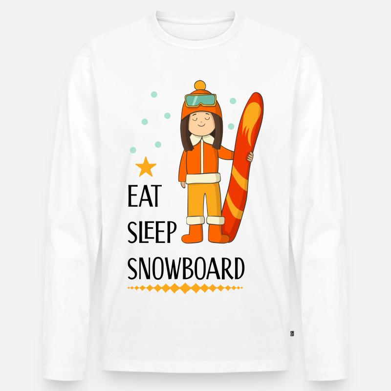 Snowboard - Männer Premium Bio Langarmshirt - Weiß