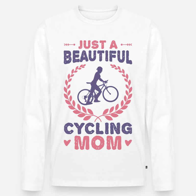 Radfahrer Mama - Männer Premium Bio Langarmshirt - Weiß