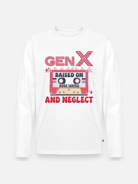 Generation X Humor - Men's Premium Organic Long Sleeve Shirt - white