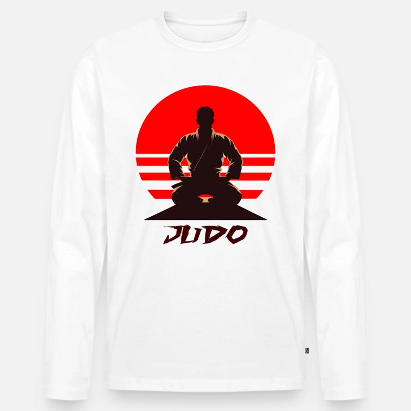 Judo - Männer Premium Bio Langarmshirt - Weiß