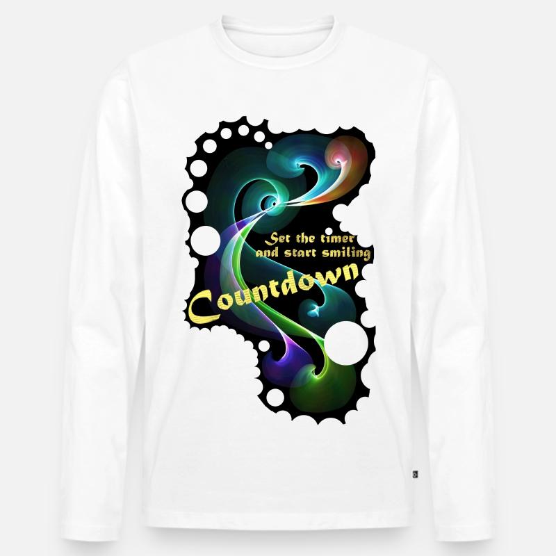 Countdown Smiling timer - Männer Premium Bio Langarmshirt - Weiß