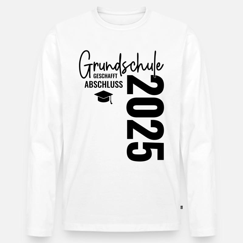 Abschluss 2025 Grundschule - Männer Premium Bio Langarmshirt - Weiß