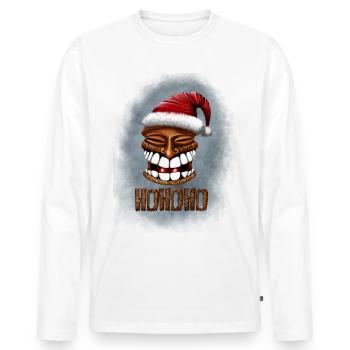 Tiki santa - Men's Premium Organic Long Sleeve Shirt - white - Front - Nico (187cm)