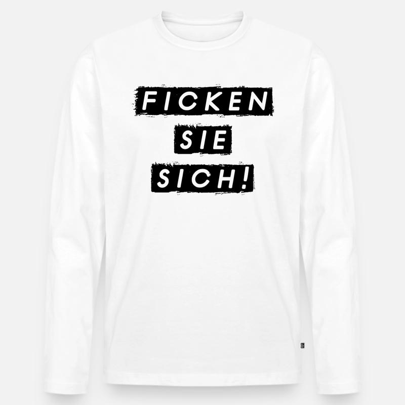 F SIE SICH Spruch - Männer Premium Bio Langarmshirt - Weiß