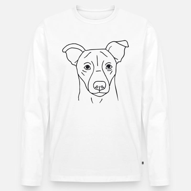 Jack Russell Terrier - Männer Premium Bio Langarmshirt - Weiß