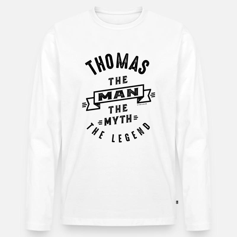 Thomas der Mann - Männer Premium Bio Langarmshirt - Weiß