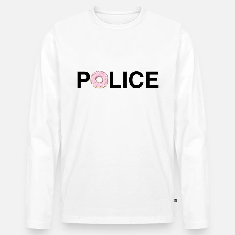 Polizei - Männer Premium Bio Langarmshirt - Weiß