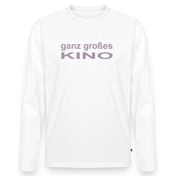 Ganz großes Kino - Männer Premium Bio Langarmshirt - Weiß - Vorne - Nico (187cm)
