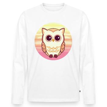 Owl Sunset Design - T-shirt manches longues Premium bio Homme - blanc - Devant - Nico (187cm)