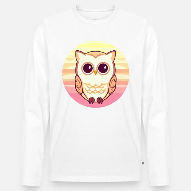 Eule Sunset Design - Männer Premium Bio Langarmshirt - undefined
