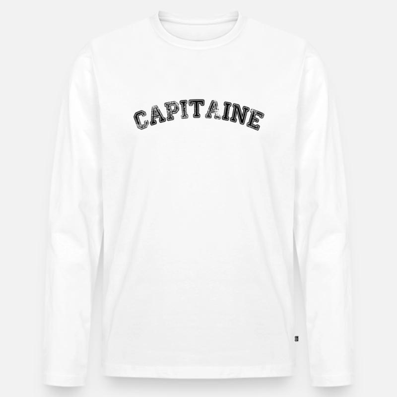 CAPTAIN - Männer Premium Bio Langarmshirt - Weiß