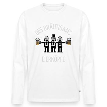 Des Bräutigams Eierköpfe (JGA / Team / NEG / 3C) - Männer Premium Bio Langarmshirt - Weiß - Vorne - Nico (187cm)