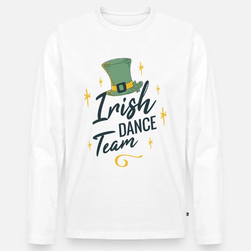 Irish Dance Team - Männer Premium Bio Langarmshirt - Weiß
