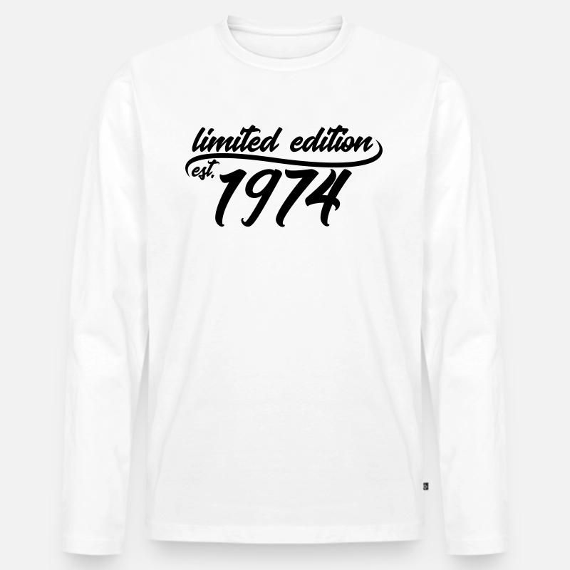 Limited Edition est 1974 - Männer Premium Bio Langarmshirt - Weiß