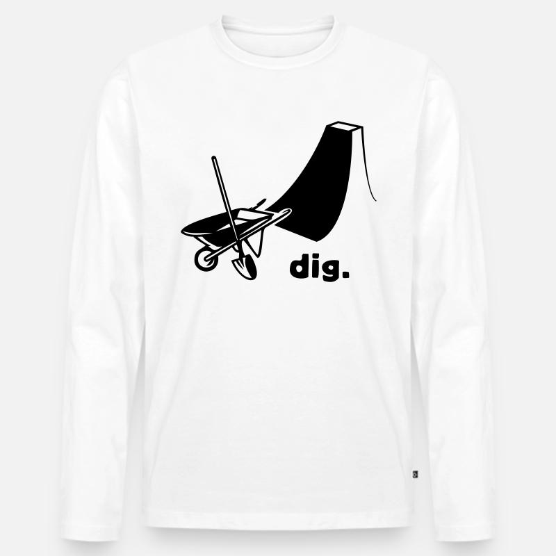 dig - Männer Premium Bio Langarmshirt - Weiß