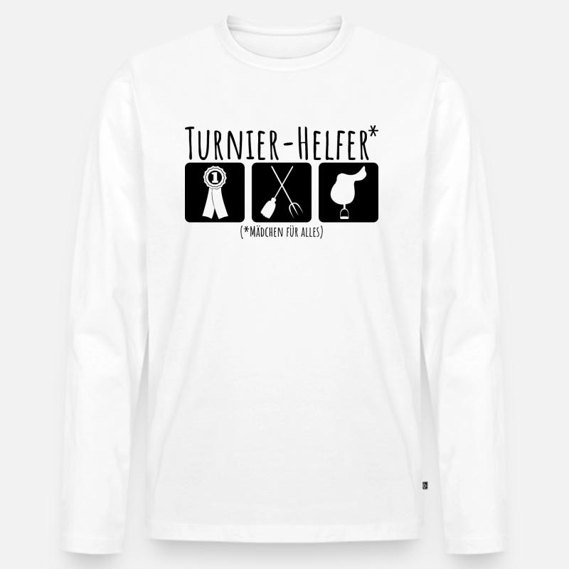 Turnier-Helfer - Männer Premium Bio Langarmshirt - Weiß