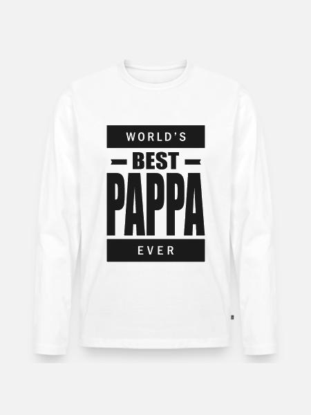 Bester Pappa überhaupt - Männer Premium Bio Langarmshirt - Weiß