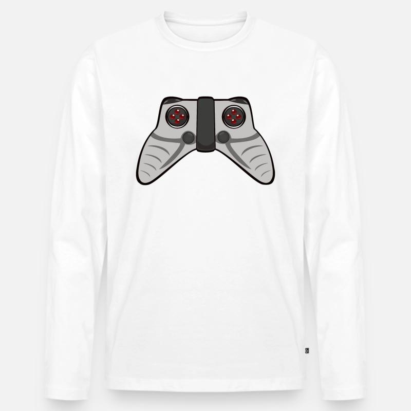 Gaming Controller - Männer Premium Bio Langarmshirt - Weiß